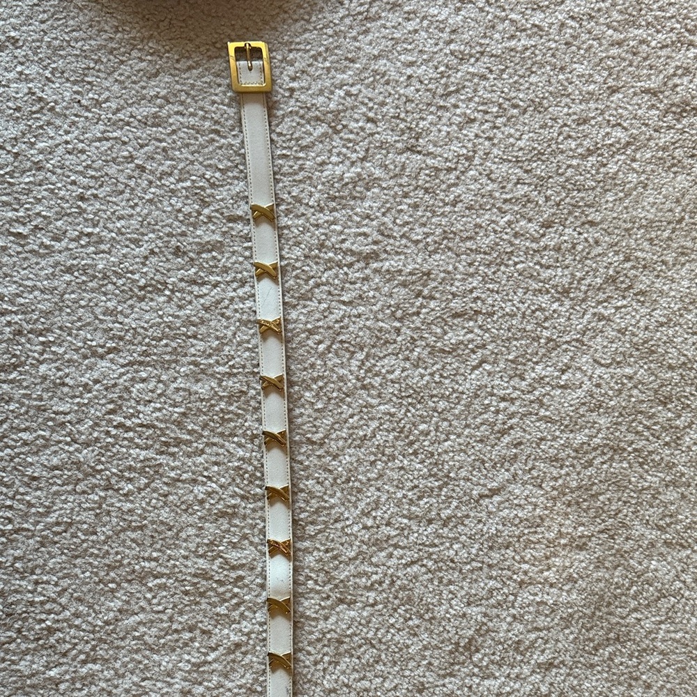 Paloma Picasso Cream Belt with Gold Detail